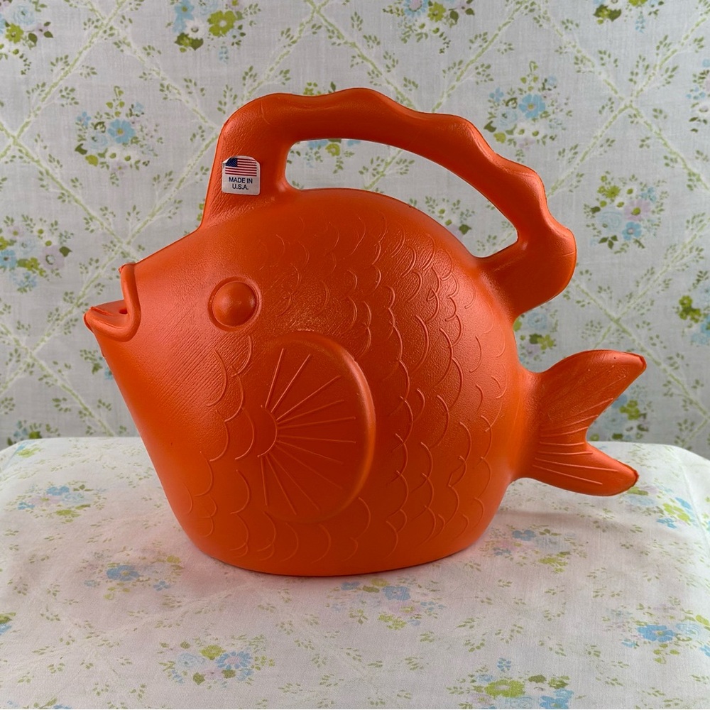 Vintage? Orange Fish Watering Can